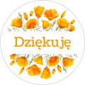 Naklejki ozdobne z napisem DZIĘKUJĘ - Arkusz A4