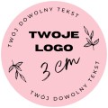 Okrągłe różowe naklejki z logo - 3cm.jpg