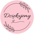 małe RÓŻOWE NAKLEJKI Dziękujemy - 3cm - podziękowanie dla klientów i gości .jpg