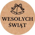 Naklejki WESOŁYCH ŚWIĄT z dzwoneczkami - Papier EKO KRAFT - etykiety 5cm.jpg