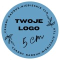 TWOJE WŁASNE LOGO - Naklejki 5cm (czarny nadruk) - niebieskie tło.jpg