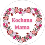 Naklejki na DZIEŃ MAMY - Kochana Mama w serduszku z kwiatów