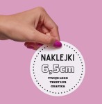 TWOJE WŁASNE LOGO - Naklejki 6,5cm (czarny nadruk)