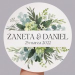 Naklejki ślubne - zielone