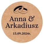 EKO KRAFT - NAKLEJKI ŚLUBNE NA ZAPROSZENIA i upominki dla gości z datą i imionami