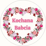 Naklejki na DZIEŃ BABCI - Kochana BABCIA w serduszku z kwiatów