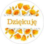 Naklejki ozdobne z napisem DZIĘKUJĘ - Arkusz A4