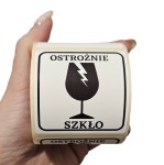 Etykiety ostrzegawcze - OSTROŻNIE SZKŁO - naklejki na rolce