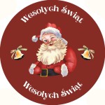 WESOŁYCH ŚWIĄT Naklejki Świąteczne na prezenty - Boże narodzenie - Mikołaj
