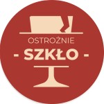 Naklejki ostrzegawcze na paczki - OSTROŻNIE SZKŁO - Etykiety Arkusz A4