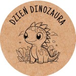 Naklejki na DZIEŃ DINOZAURA dla dzieci do przedszkola - EKO KRAFT 5cm