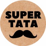 Naklejki na DZIEŃ TATY - Super tata - Naklejki  z wąsem na DZIEŃ OJCA - EKO KRAFT