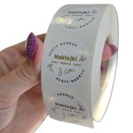 ZŁOTY NADRUK - ZŁOCONE Złote naklejki foliowe z logo 3cm 