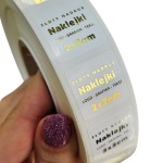 Folia 2x2cm - ZŁOTY NADRUK - Złote ZŁOCONE foliowe naklejki kwadratowe z logo