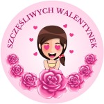 SZCZĘŚLIWYCH WALENTYNEK - Okrągłe naklejki na Walentynki