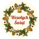 WESOŁYCH ŚWIĄT Naklejki Świąteczne na prezenty - Boże Narodzenie