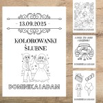 Personalizowana KOLOROWANKA ślubna z imionami na wesele - 20 str DO DRUKU - Plik PDF