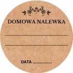DOMOWA NALEWKA - Naklejki EKO KRAFT okrągłe - etykiety na butelki