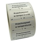Przechowywać w temperaturze od do - Etykiety 40x15mm