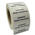 Naklejki CHRONIĆ PRZED WILGOCIĄ - Etykiety 40X15mm