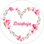 Naklejki Dziękuję w serduszku 