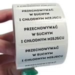 PRZECHOWYWAĆ W SUCHYM I CHŁODNYM MIEJSCU naklejki - foliowe etykiety 40x15mm