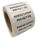 Naklejki TOWAR ŁATWO PSUJĄCY SIĘ - foliowe etykiety 40x15mm