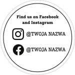 Find us on Facebook and Instagram - Naklejki 5cm 