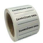 Etykiety foliowe na mrożonki - ZAMROŻONO DNIA -  Naklejki 40x15mm