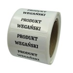 Naklejki PRODUKT WEGAŃSKI - Etykiety foliowe 40x15mm
