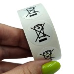  Naklejki kosz WEEE (elektrośmieci) - Nalepki - Etykiety foliowe fi20mm