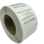 ZŁOTY NADRUK - ZŁOCONE Złote naklejki foliowe z logo - 40x30mm