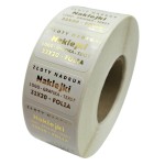 ZŁOTY NADRUK - ZŁOCONE Złote naklejki foliowe z logo - 32x20mm