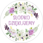 Naklejki SŁODKO DZIĘKUJEMY na słodycze - etykiety na podziękowania, wesele