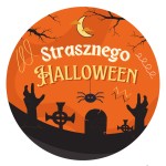 Strasznego HALLOWEEN - Naklejki Halloweenowe na Arkuszu A4 - Cmentarz