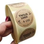 TWOJE WŁASNE LOGO - Naklejki 4cm - EKO KRAFT (czarny nadruk)