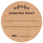 DOMOWE WINO - Naklejki EKO KRAFT okrągłe - etykiety na butelki