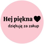 Hej piękna dziękuję za zakup - Małe różowe naklejki na paczki - 3cm/200szt