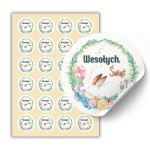 Naklejki Wielkanocne „Wesołych Świąt” z Króliczkiem - Dekoracyjne Naklejki na Wielkanoc