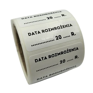 NAKLEJKI Data rozmrożenia - etykiety foliowe 40x15mm