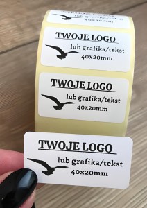 Naklejki z logo - etykiety 40X20mm (czarny nadruk)