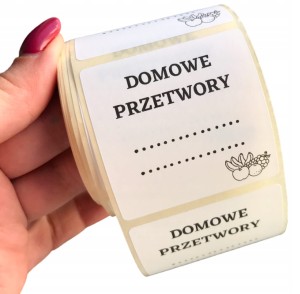 NAKLEJKI na DOMOWE PRZETWORY - etykiety 50x50mm