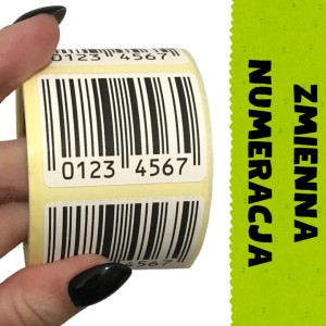Etykiety z kodem kreskowym 40x30mm - zmienna numeracja
