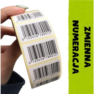 Etykiety z kodem kreskowym 32x20mm - zmienna numeracja 