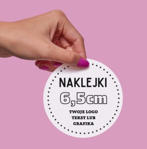 TWOJE WŁASNE LOGO - Naklejki 6,5cm (czarny nadruk)
