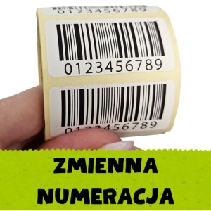 Etykiety z kodem kreskowym 40x20mm - zmienna numeracja