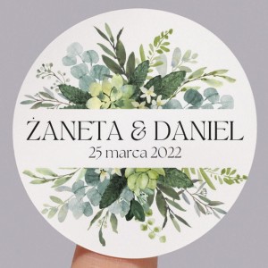 Naklejki ślubne - zielone
