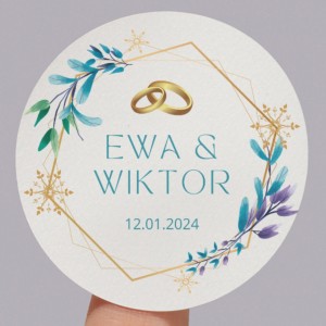 Personalizowane naklejki ślubne z imionami - Arkusz A4