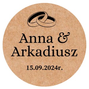 EKO KRAFT - NAKLEJKI ŚLUBNE NA ZAPROSZENIA i upominki dla gości z datą i imionami