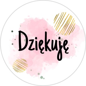 Okrągłe naklejki ozdobne - DZIĘKUJĘ